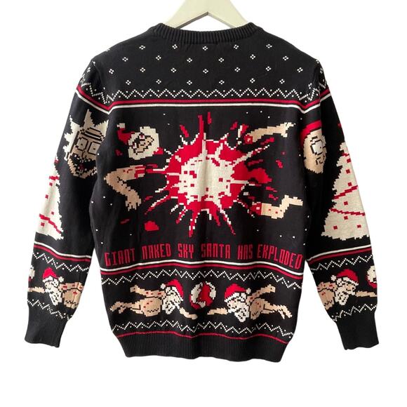 Ripple Junction Rick and Morty HAPPY HUMAN HOLIDAY Ugly Christmas Sweater Sz S - Picture 3 of 5